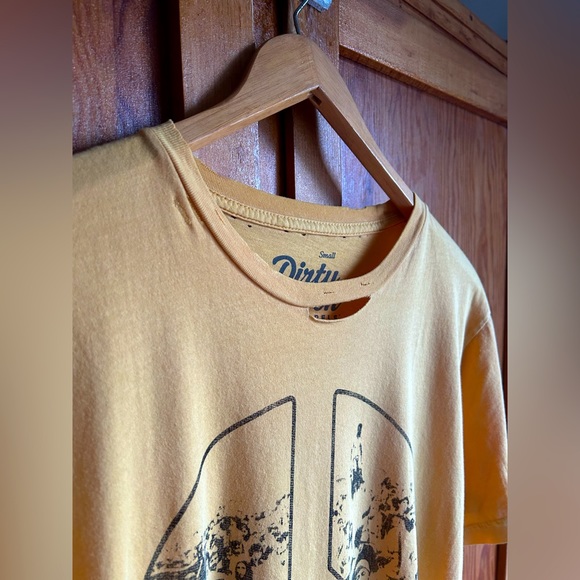 Pre-Distressed Mustard Yellow Woodstock ‘69 Tee - Picture 7 of 9